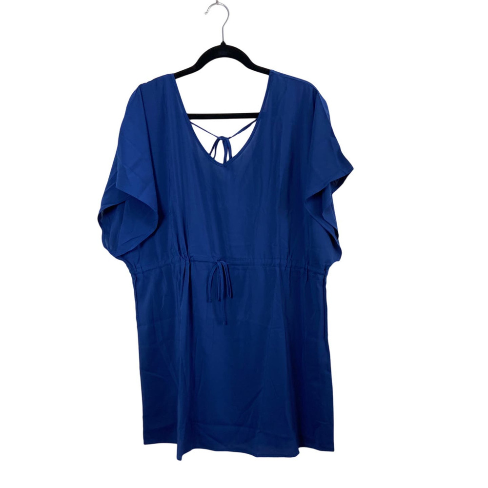NWOT Hodosports Women's Blue Short Sleeve Blouse Tunic Loose Fit Large
